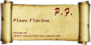 Plevo Florina névjegykártya